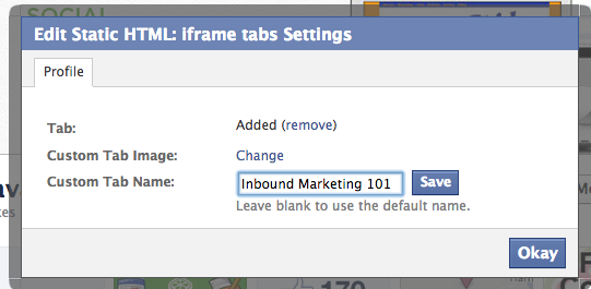 How to Create a Facebook Landing Page - Editing the Tab Image and Name