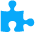 A blue puzzle piece