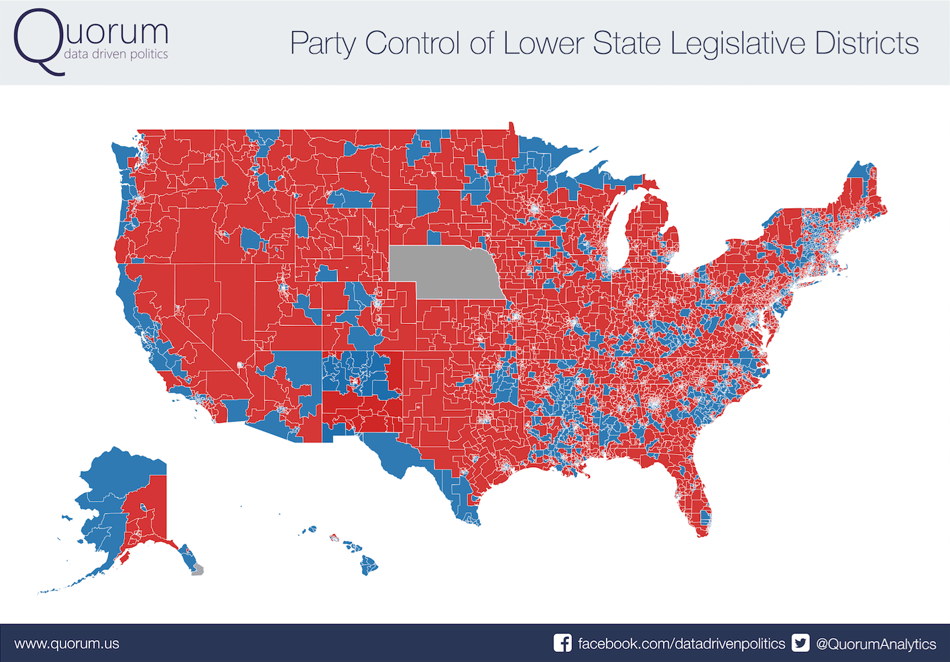 Party Control of Lower State Legislative Districts