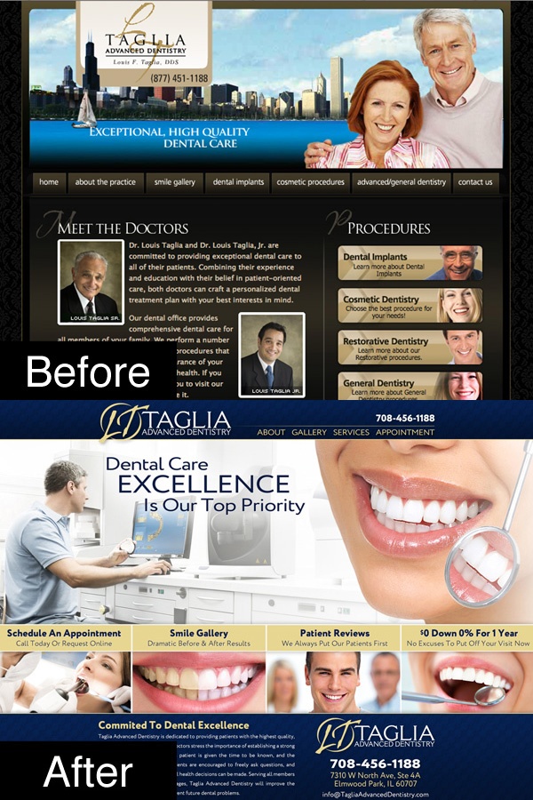 website redeisgn before and after website re-design before and after screenshot