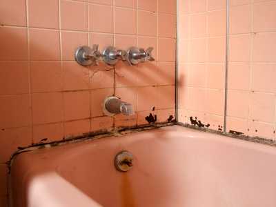 moldy caulking around tub 