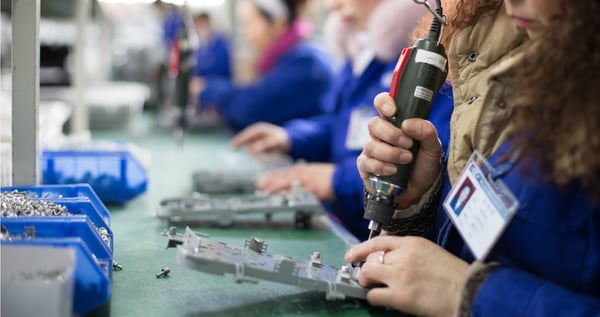 Factory worker working on manufacturing