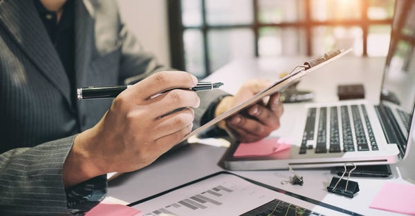 Man working on tablet