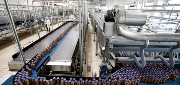 Factory with a manufacturing belt