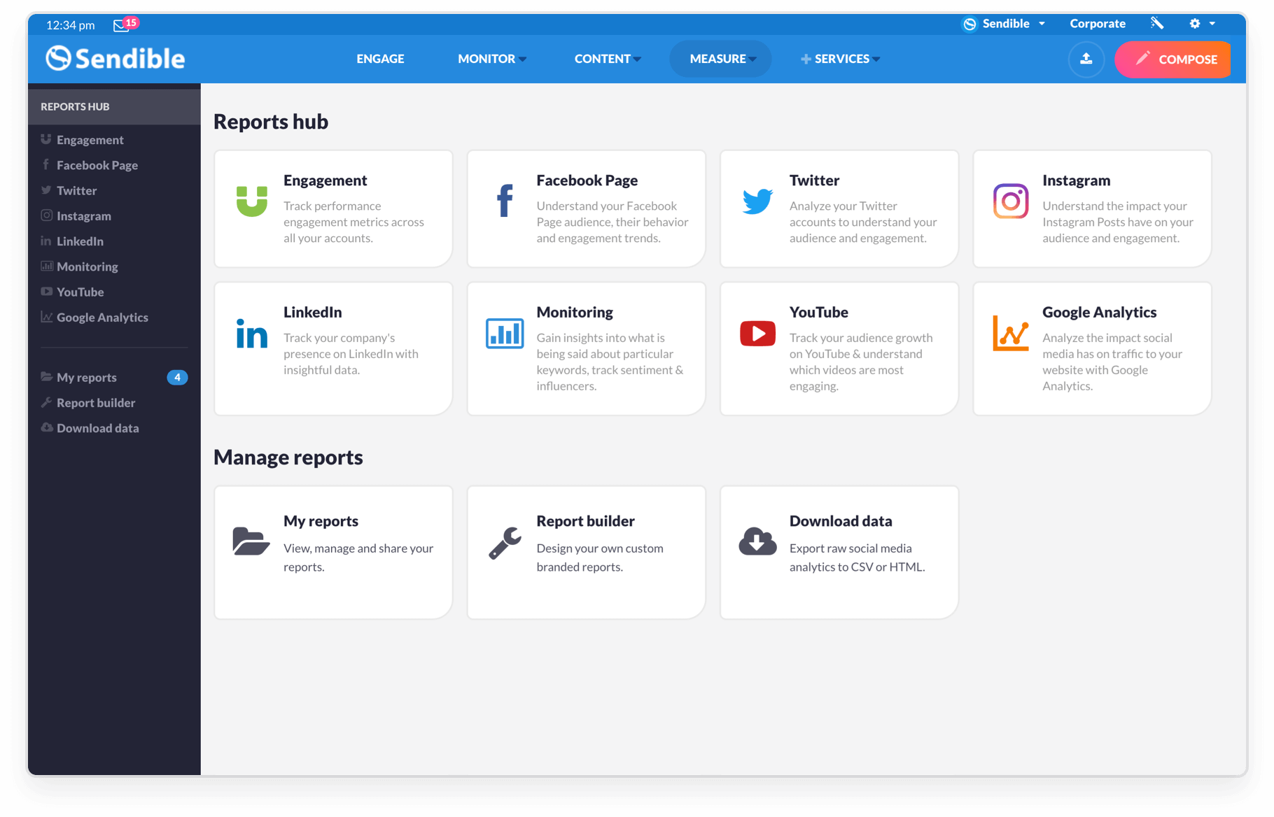 sendible social media platforms