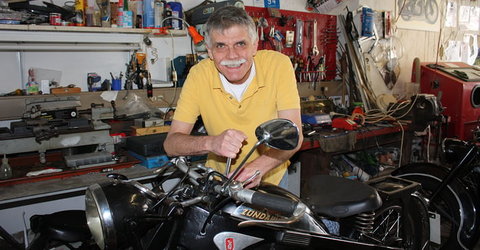 The dental technician who loves old motorcycles