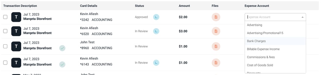 Torpago - Expense Account Grid