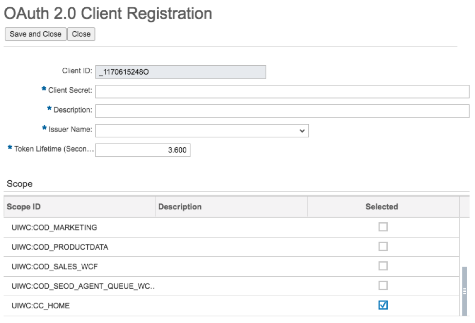 SSO and OAuth 2.0 Client Registration6