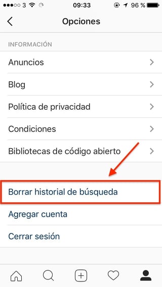 como borrar sugerencias de instagram
