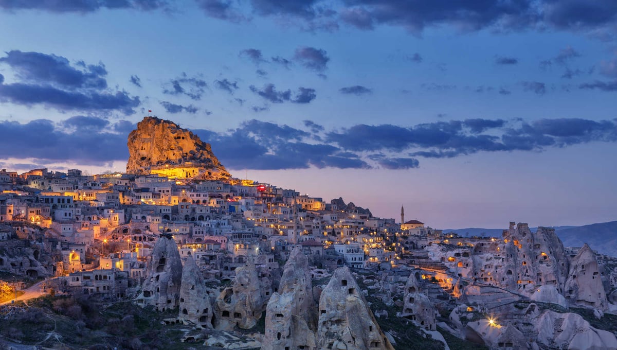 Rock formations and skyline in Cappadocia