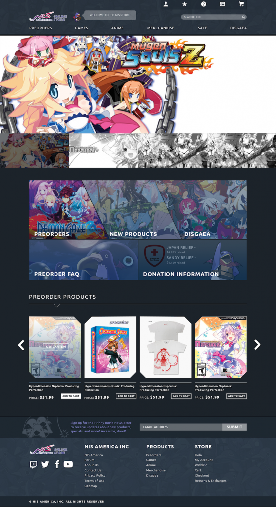 NIS America Honors Fans with New Responsive Magento Site
