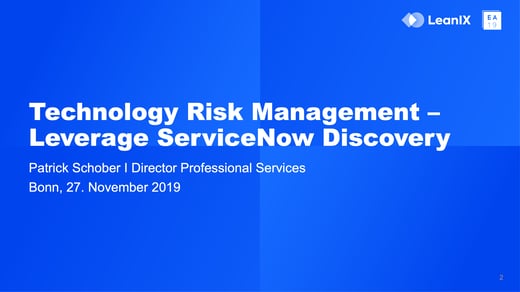 Technology Risk Management – Leverage ServiceNow Discovery