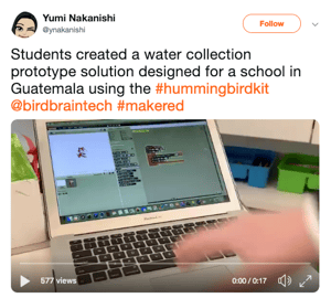 Hummingbird Water Collection Tweet