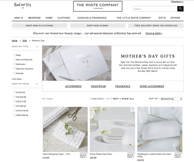 The White Company Mother's Day marketing The White Company Mother's Day marketing