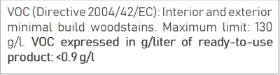 Example of labeling according to 2004/42/CE