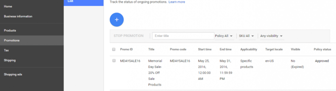 Promotions instellingen in Google Merchant Center