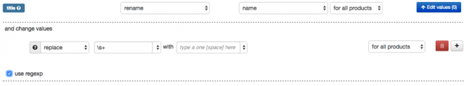 Voorbeeld toevoegen Regular Expression regel in feed mapping voor verwijderen van extra spaties