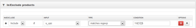 Sluit alleen producten in je Google Shopping feed in die een 12-cijferige UPC hebben met Regular Expressions