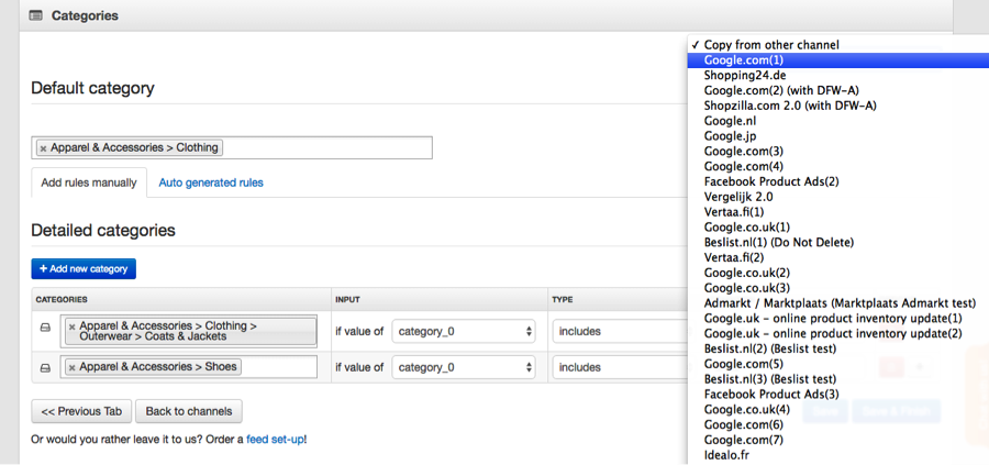Copy Google's Taxonomy to Facebook