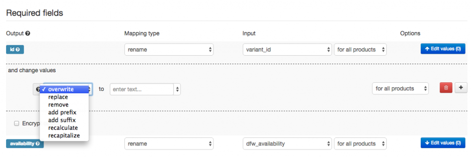 Edit values Facebook Feed