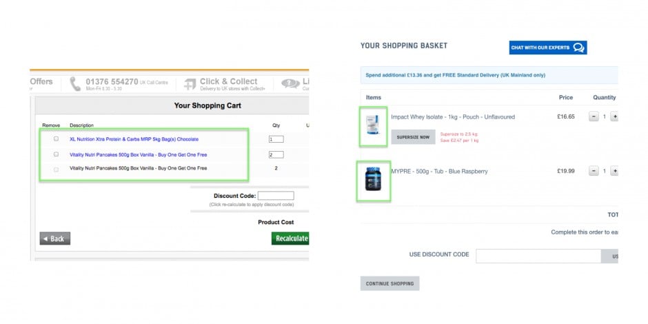 Product Thumbnail in the shopping cart