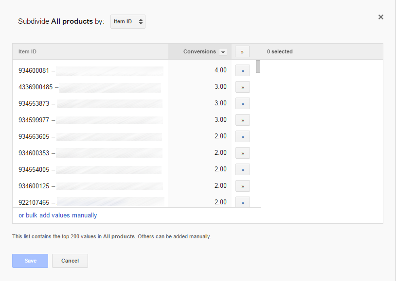 Shopping Campaign Create Product group Subdivide by ItemID Manual