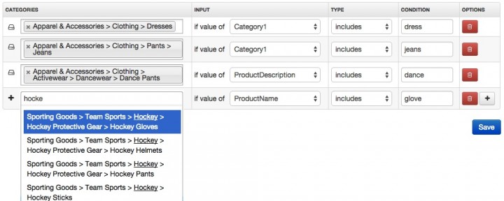 Volusion Google Categories with suggestions
