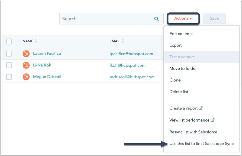 Create a Salesforce inclusion list