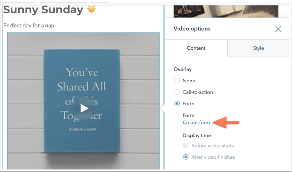 Hubspotコンテンツに動画を追加する
