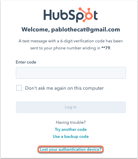 hubspot-login-lost-authentication-device
