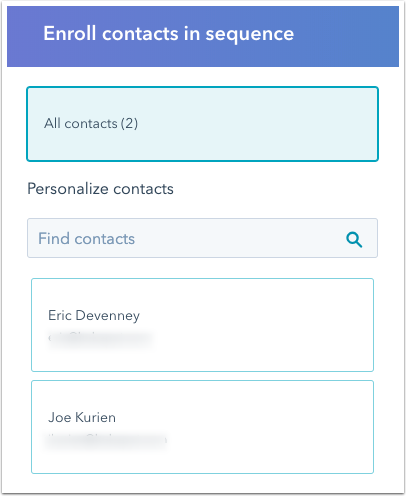 Enroll Contacts In A Sequence