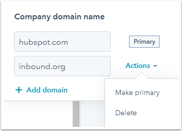 setting domain name as primary