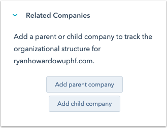 Add a parent or child company to an existing company record