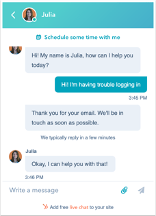 Example chat. Posttome chat.
