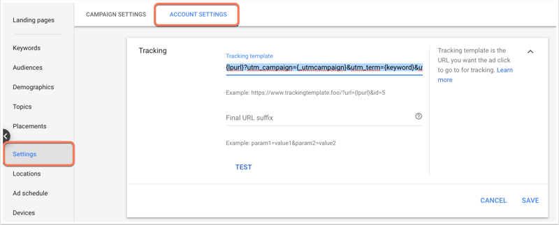 google-tracking-template