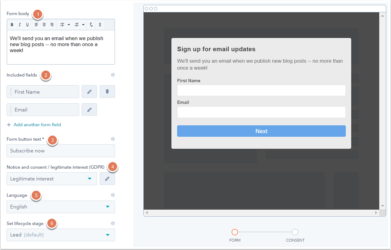 Create popup forms