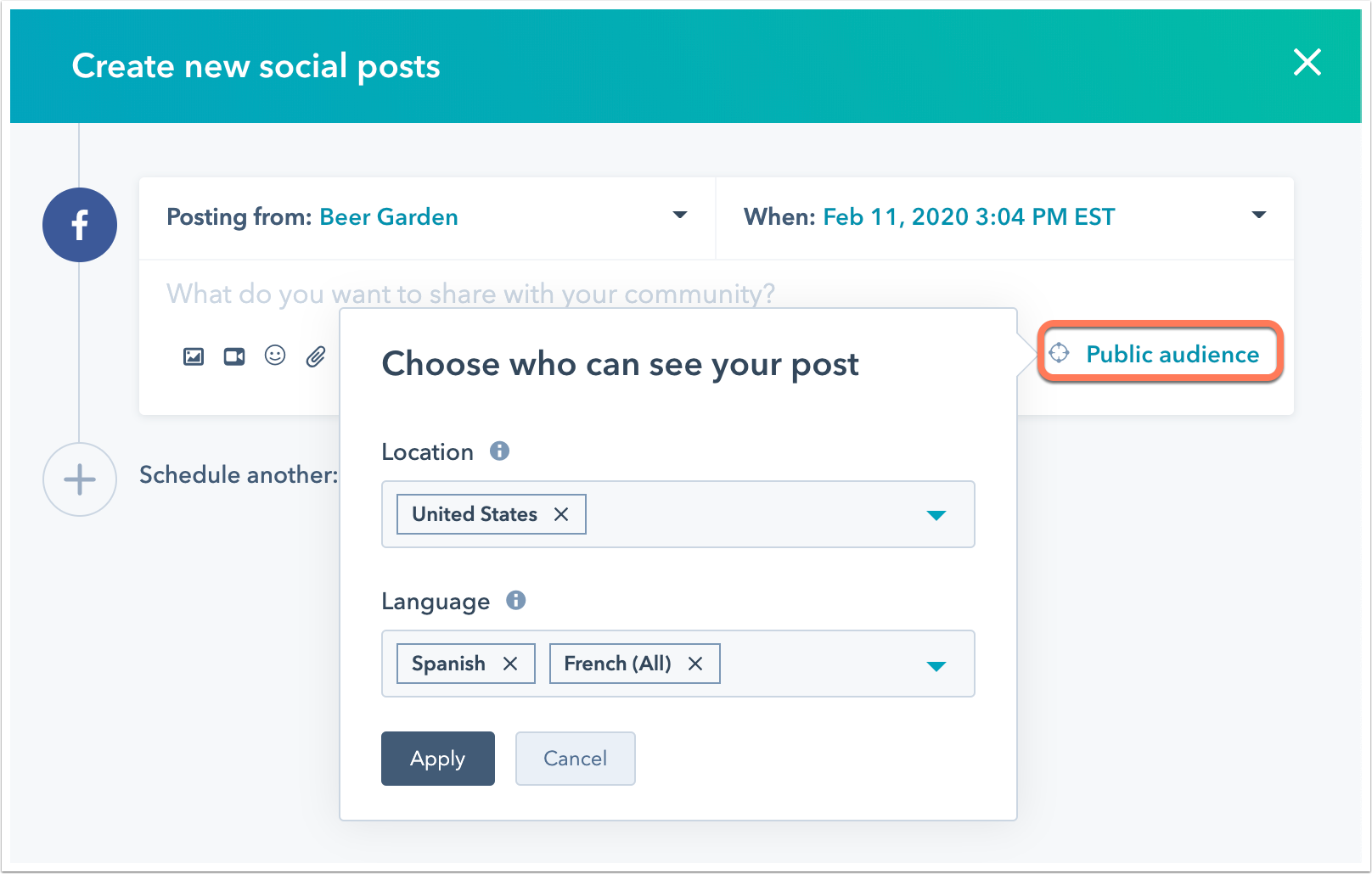 Create and publish social posts