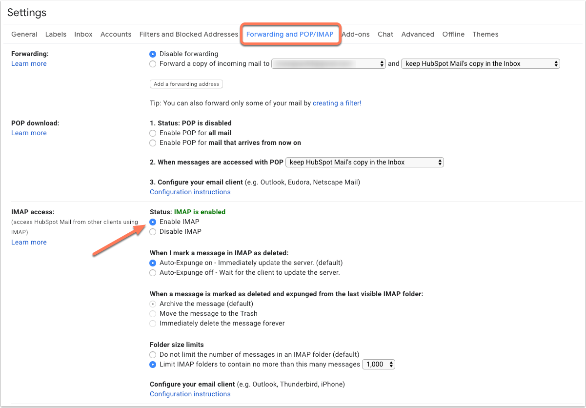 how to set up imap gmail