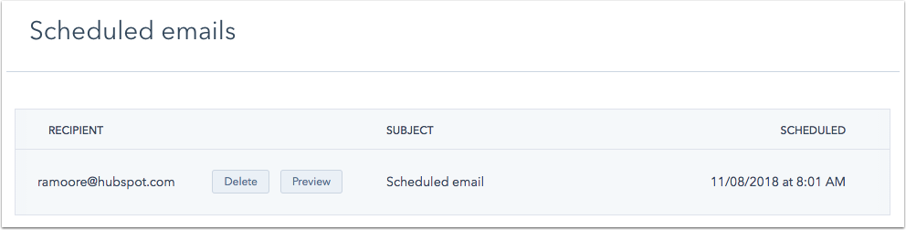 schedule email to send hubspot