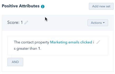 Lead scoring in Hubspot.