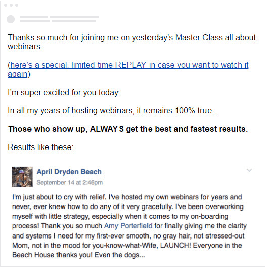Embedding testimonials in the email Embedding testimonials in the email
