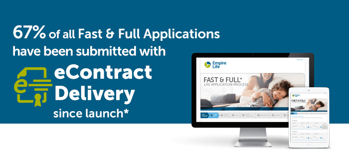 67% of all Fast & Full Applications have been submitted with eContract Delivery since launch* 67% of all Fast & Full Applications have been submitted with eContract Delivery since launch*