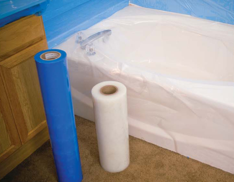 Gps Tub Plastic 8 Mil Self Adhesive, Bathtub Cover Plastic