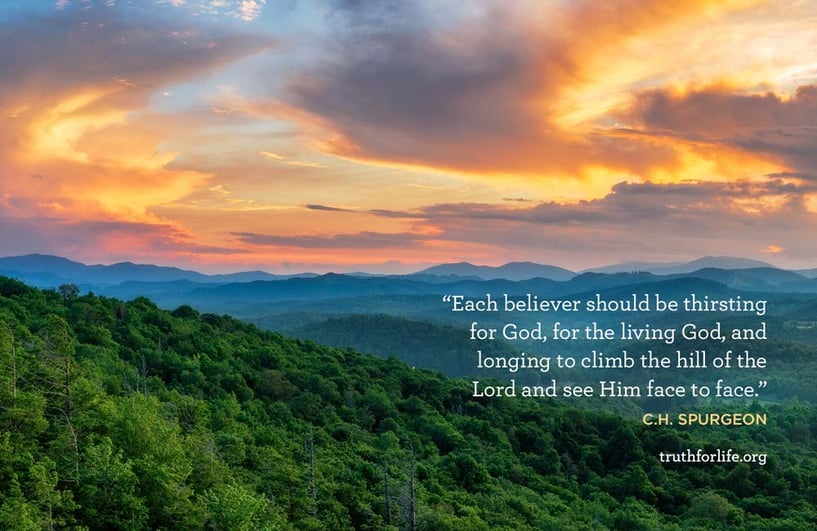 Each believer should be thirsting for God, for the living God, and longing to climb the hill of the Lord and see Him face to face. - Charles Spurgeon