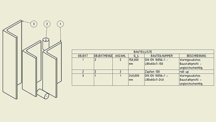 Bauteilliste in Autodesk Inventor