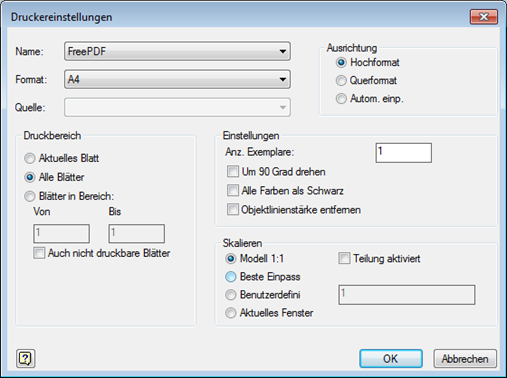Aufgabenplanung im Inventor