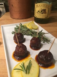 meatballs plated