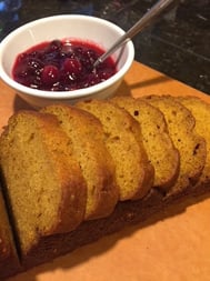 pumpkin bread sliced.