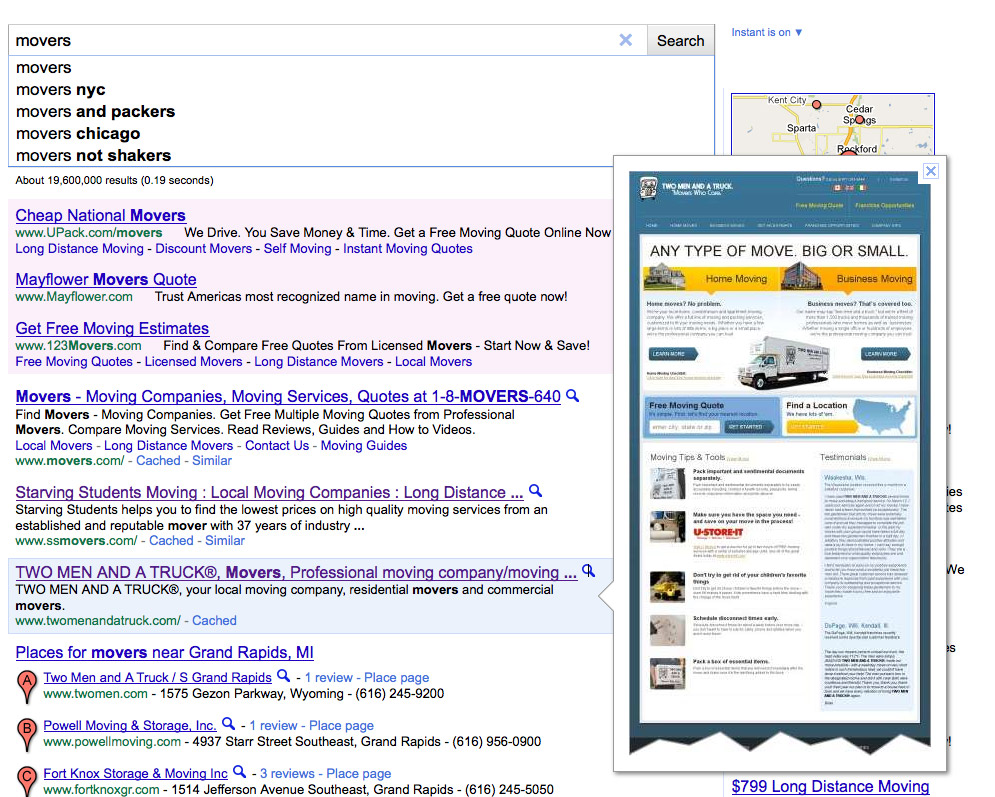 Google Instant Preview: PCC Coverup