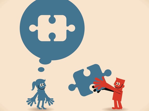 man-and-woman-with-blank-jigsaw-puzzle-speech-bubbles-solutions-vector-id468420142